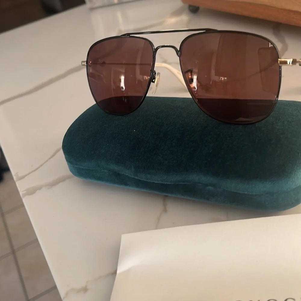 Gucci 57mm aviator sunglasses